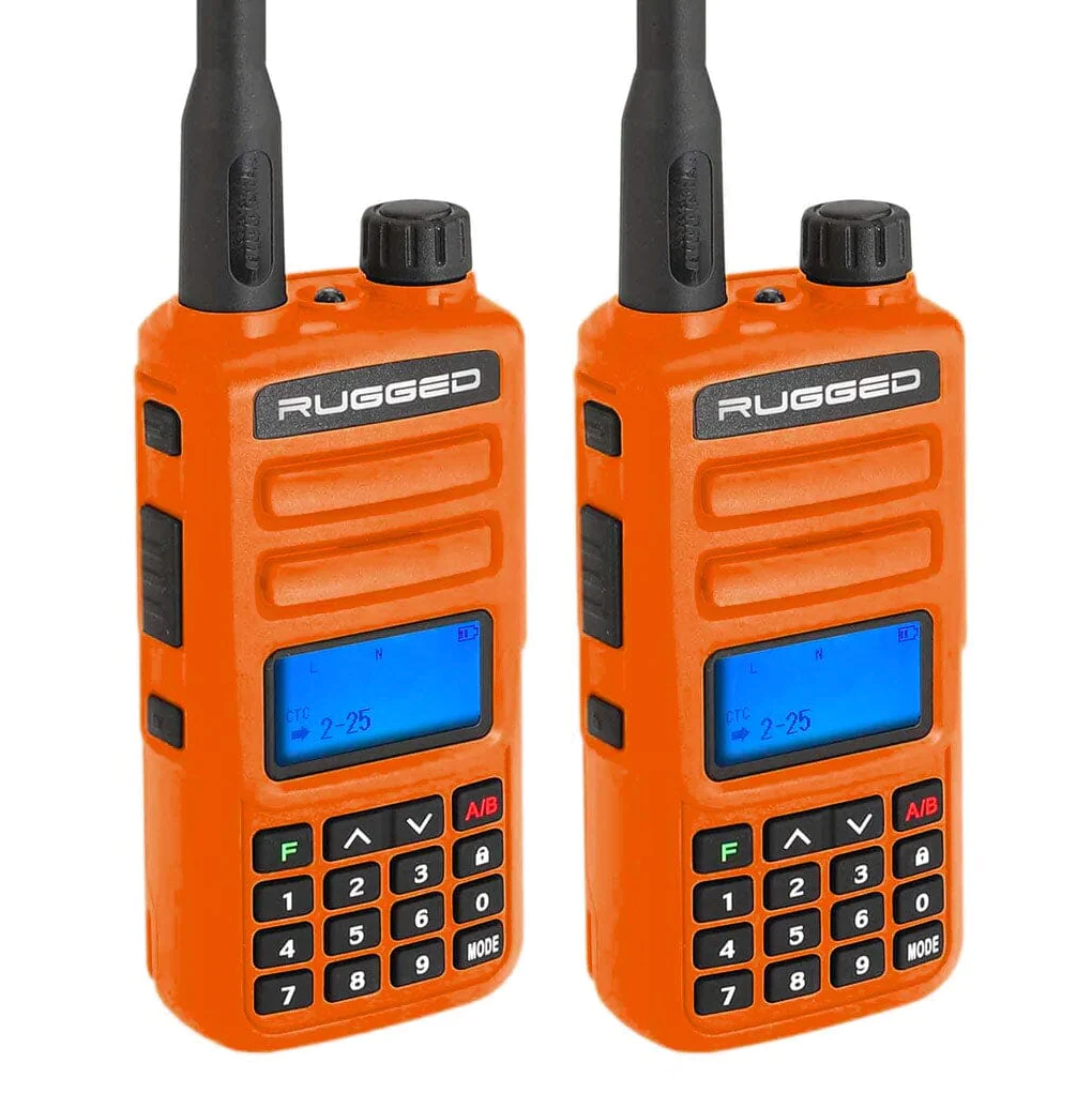 2 PACK - GMR2 GMRS and FRS Two Way Handheld Radios - Safety Orange