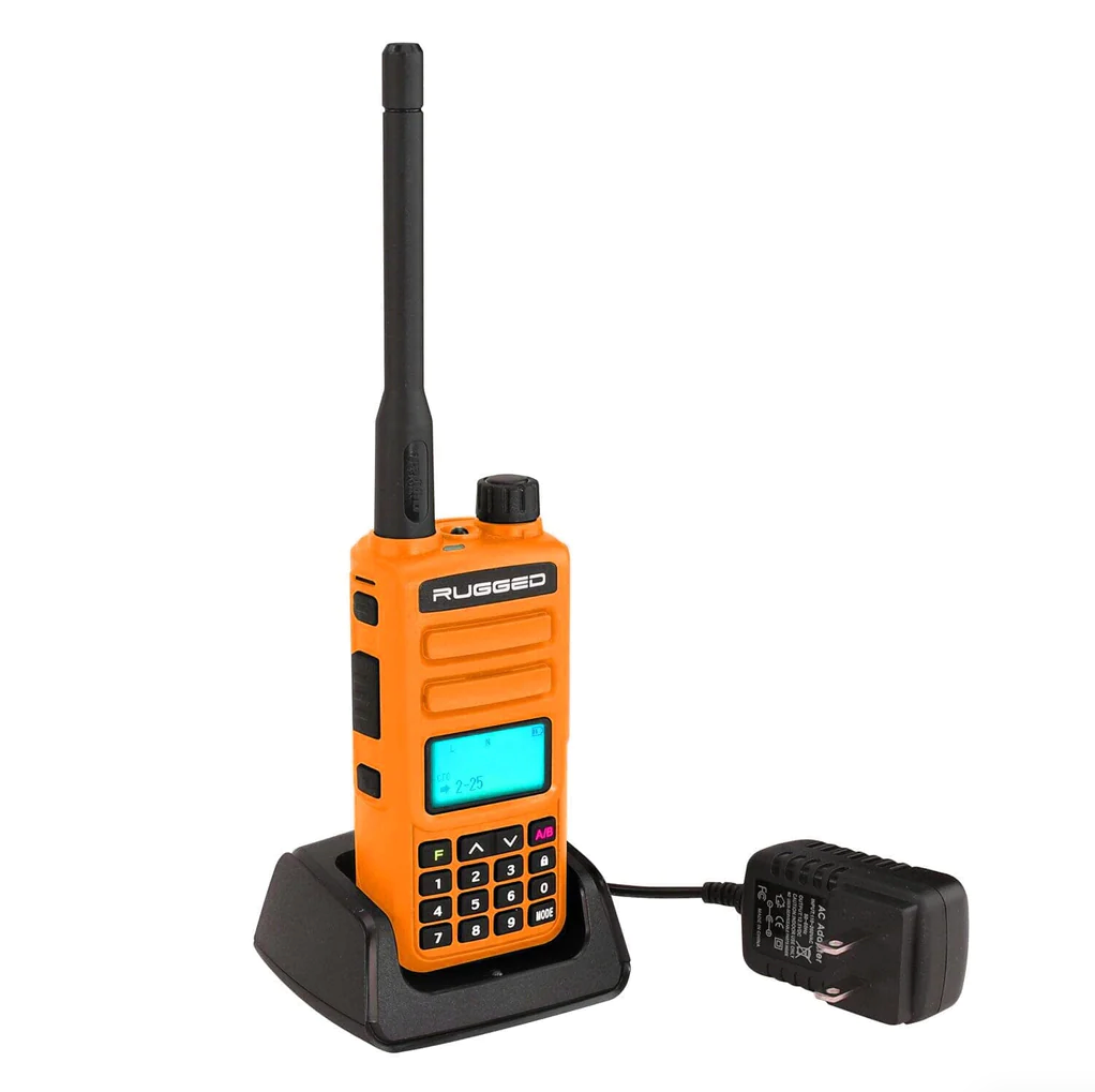 Rugged GMR2 GMRS and FRS Two Way Handheld Radio - Safety Orange
