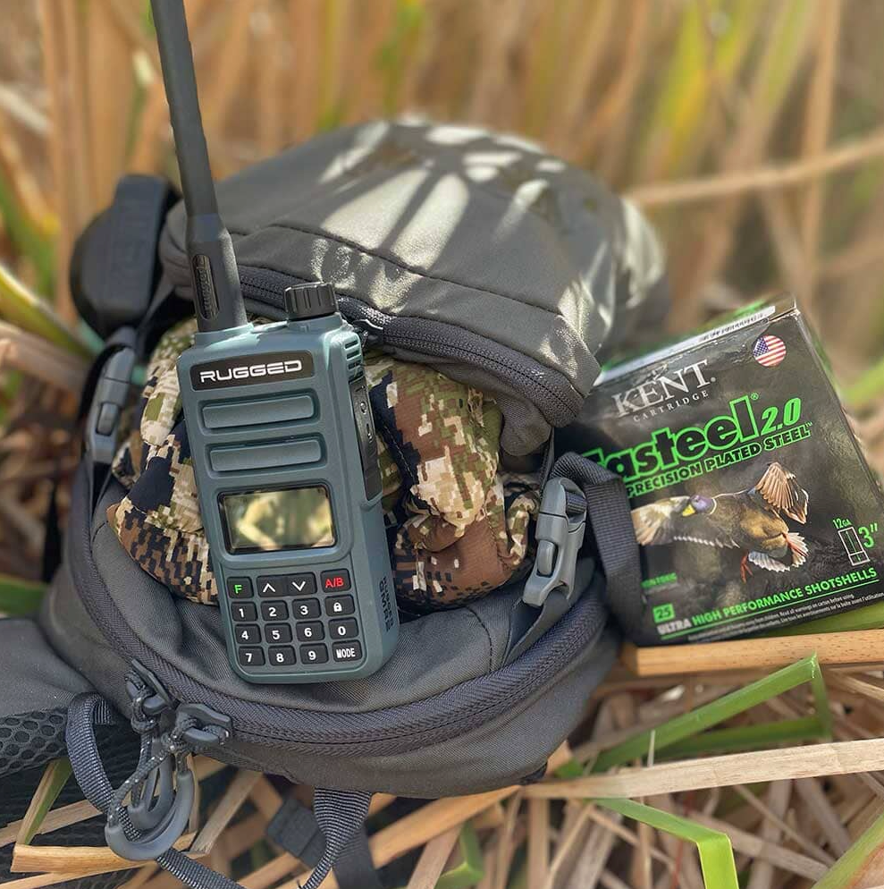 GREAT OUTDOORS PACK - GMR2 GMRS and FRS Two Way Handheld Radios with Lapel Mics and XL Batteries