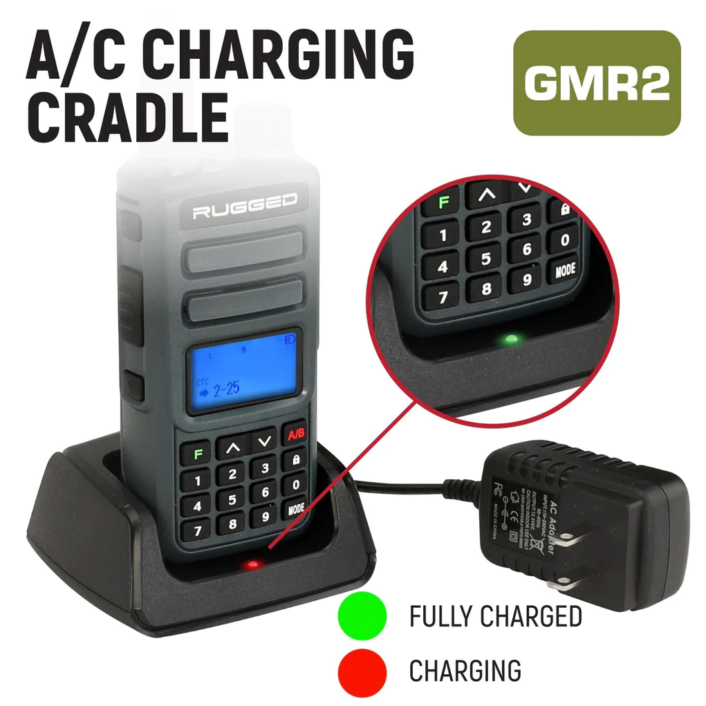 BUNDLE - Rugged GMR2 GMRS and FRS Two Way Handheld Radio with Hand Mic