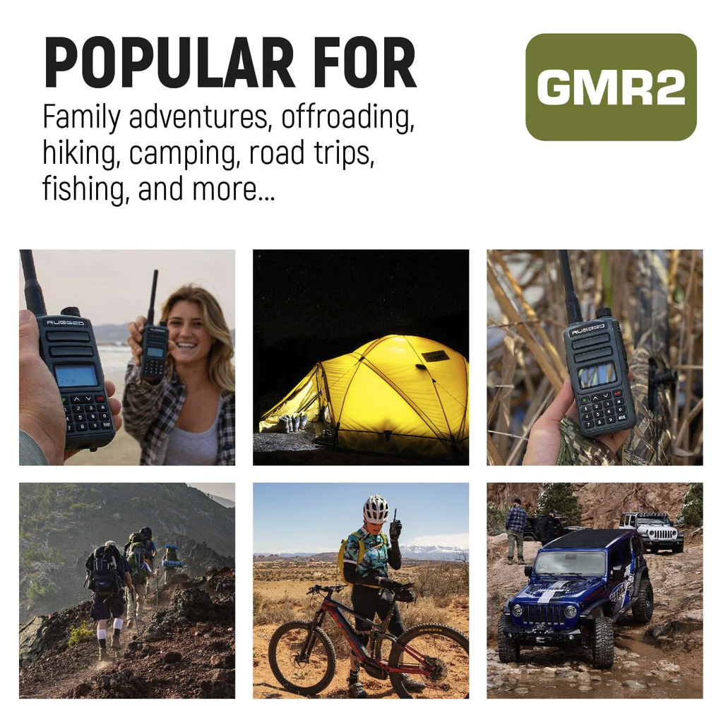 BUNDLE - Rugged GMR2 GMRS and FRS Two Way Handheld Radio with Hand Mic