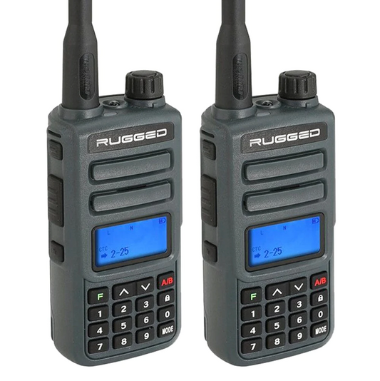 2 PACK - GMR2 GMRS and FRS Two Way Handheld Radios - Grey