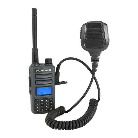 BUNDLE - Rugged GMR2 GMRS and FRS Two Way Handheld Radio with Hand Mic