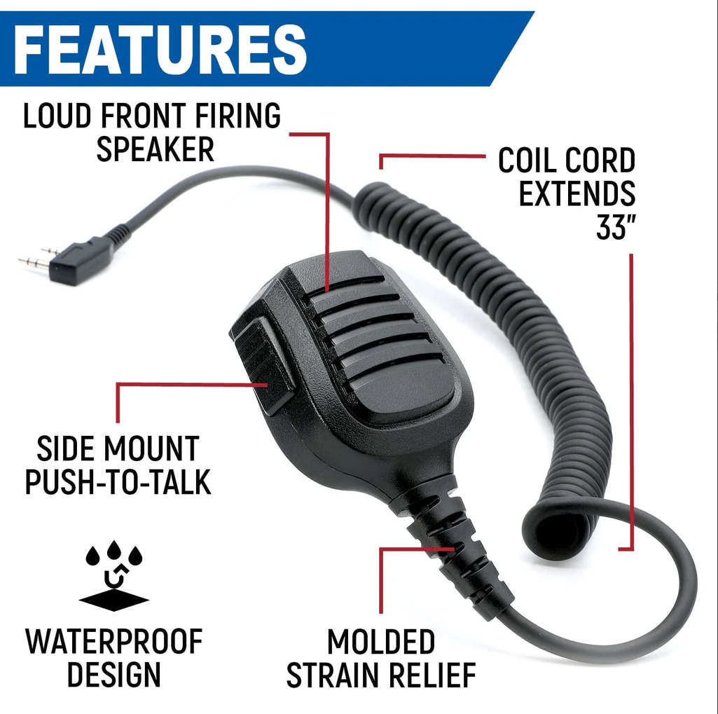 BUNDLE - Rugged GMR2 GMRS and FRS Two Way Handheld Radio with Hand Mic