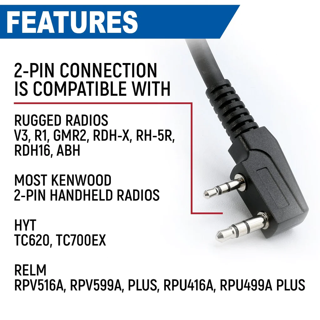 BUNDLE - Rugged GMR2 GMRS and FRS Two Way Handheld Radio with Hand Mic