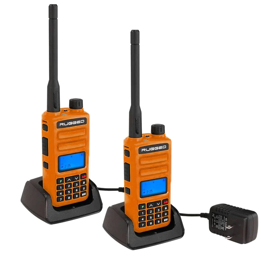 2 PACK - GMR2 GMRS and FRS Two Way Handheld Radios - Safety Orange