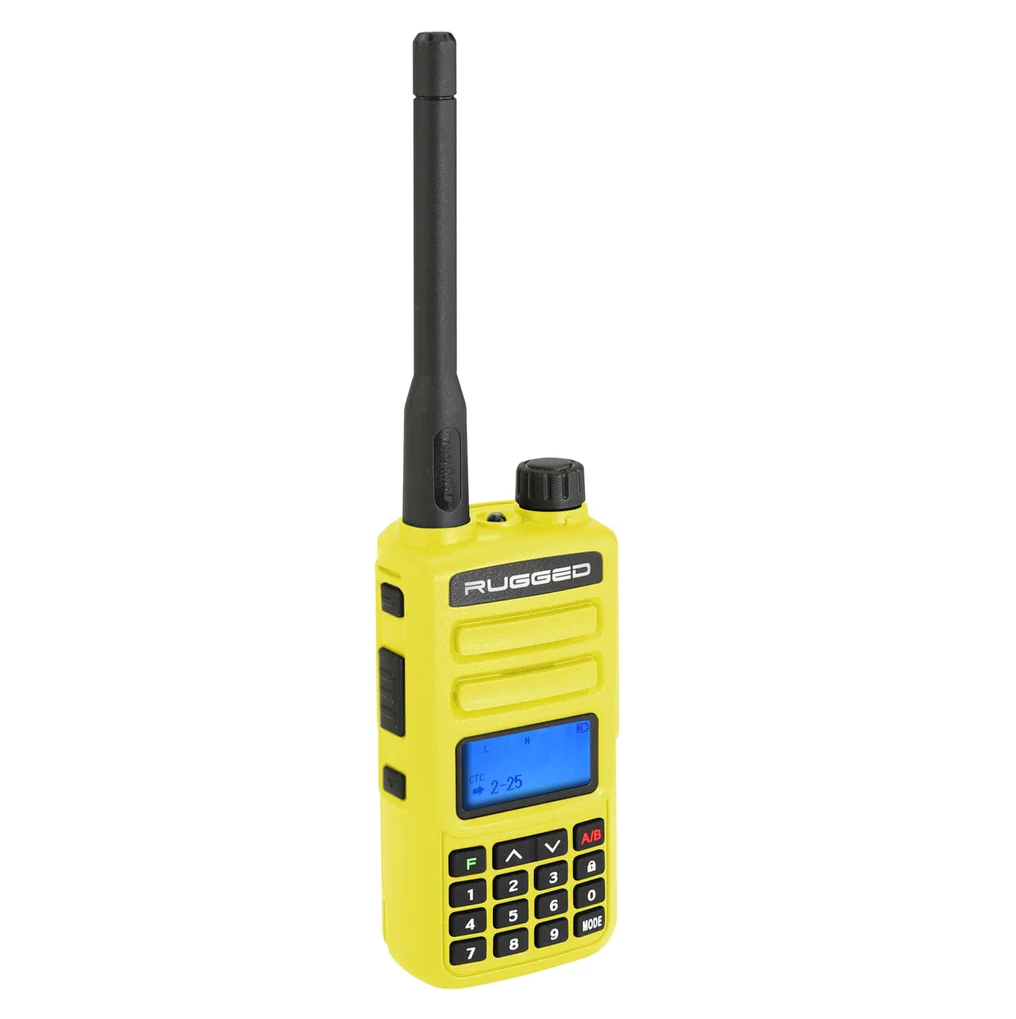 Rugged GMR2 GMRS and FRS Two Way Handheld Radio - High Visibility Safety Yellow