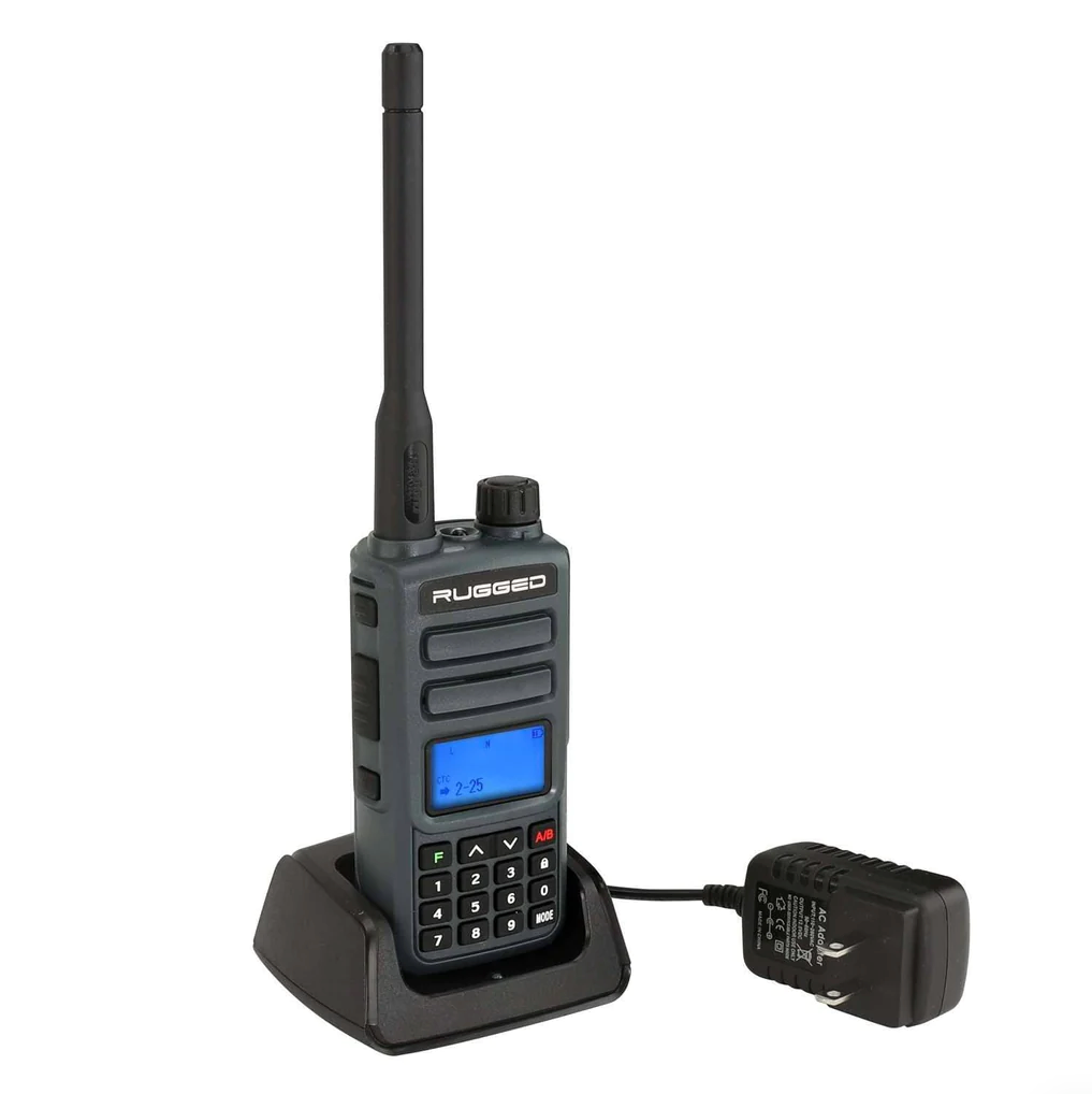 GREAT OUTDOORS PACK - GMR2 GMRS and FRS Two Way Handheld Radios with Lapel Mics and XL Batteries
