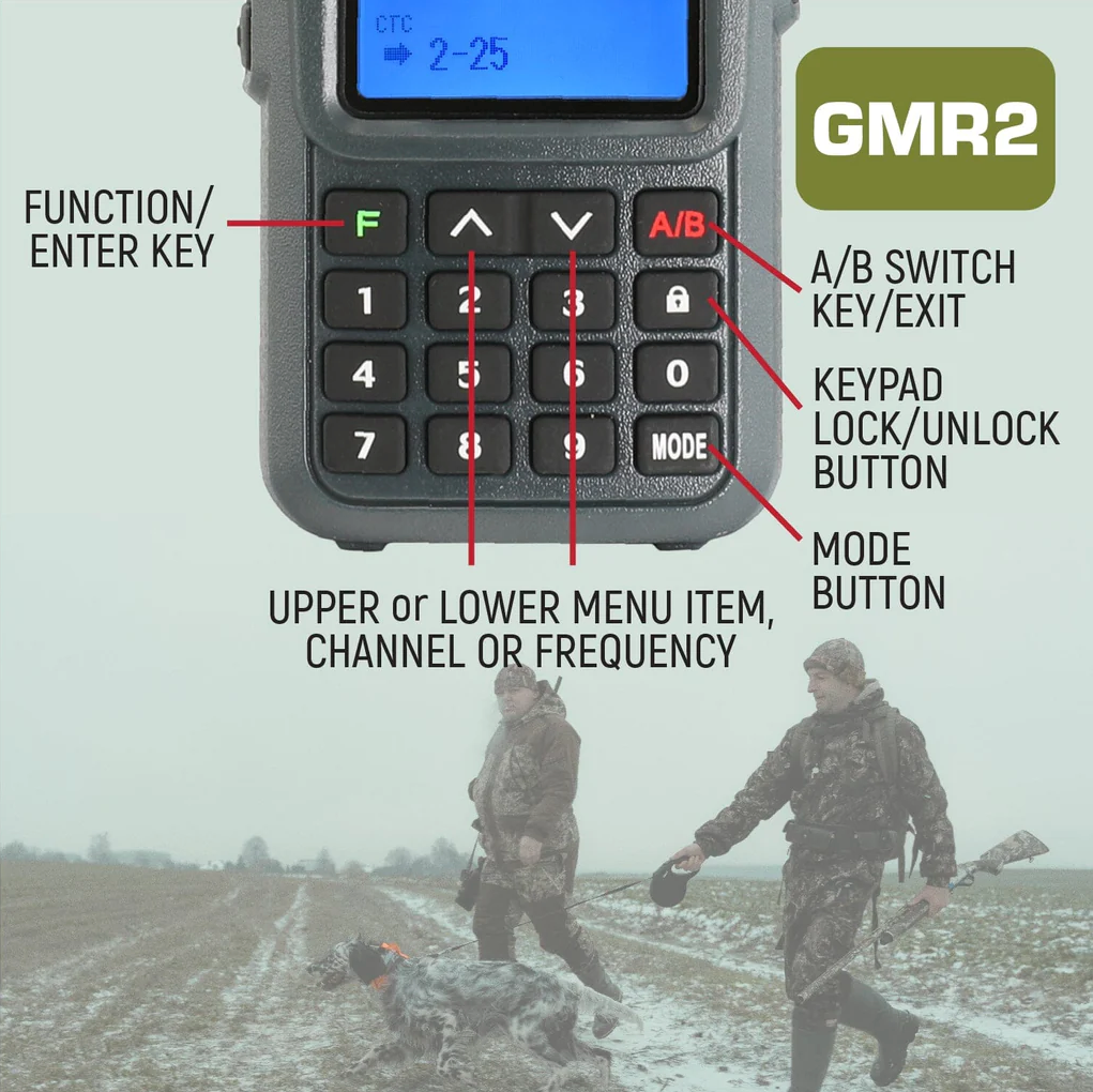 ADVENTURE PACK - 2 PACK - GMR2 GMRS and FRS Two Way Handheld Radios with XL Batteries and Hand Mics - Grey