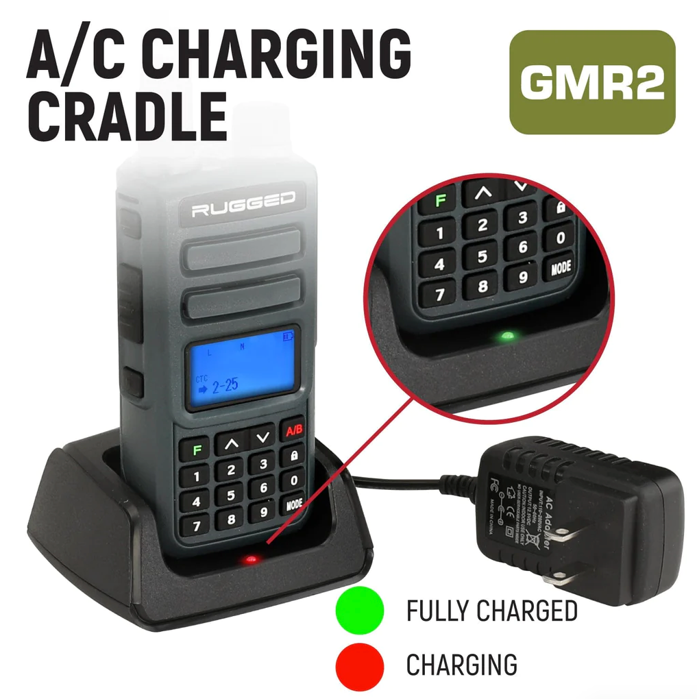 ADVENTURE PACK - 2 PACK - GMR2 GMRS and FRS Two Way Handheld Radios with XL Batteries and Hand Mics - Grey