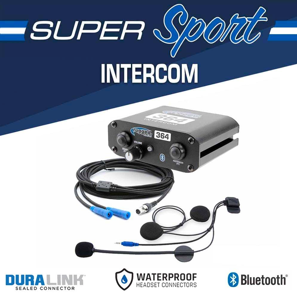 2 Person - Super Sport 364 Communication Intercom System with Helmet Kits