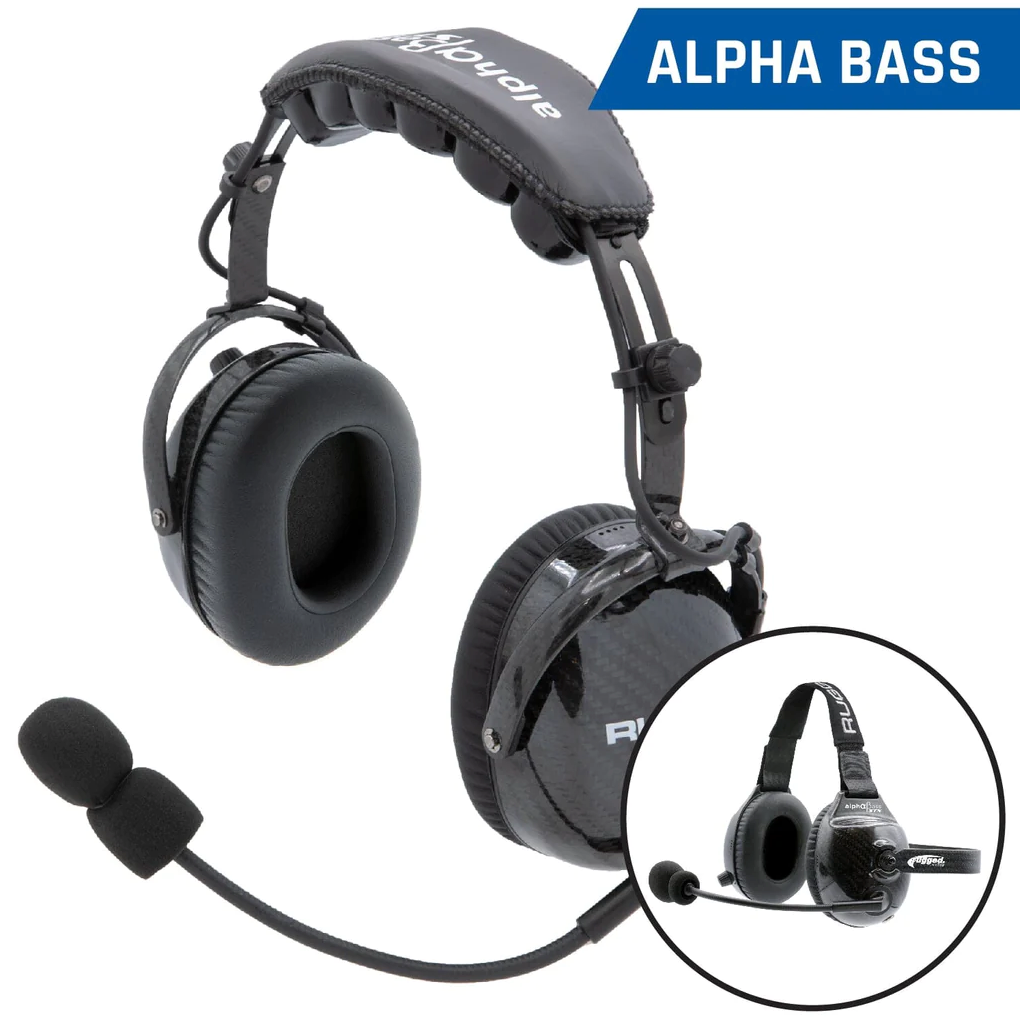 AlphaBass Carbon Fiber Headset for STEREO and OFFROAD Intercoms