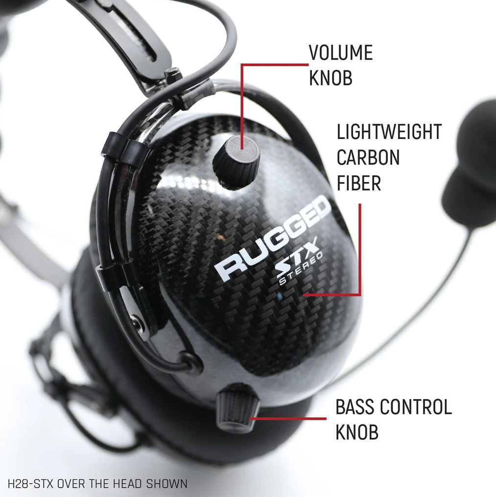 AlphaBass Carbon Fiber Headset for STEREO and OFFROAD Intercoms
