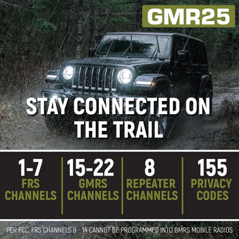 Yeti Off-road universal kit - GMR25 Waterproof GMRS Mobile Radio with Stealth Antenna